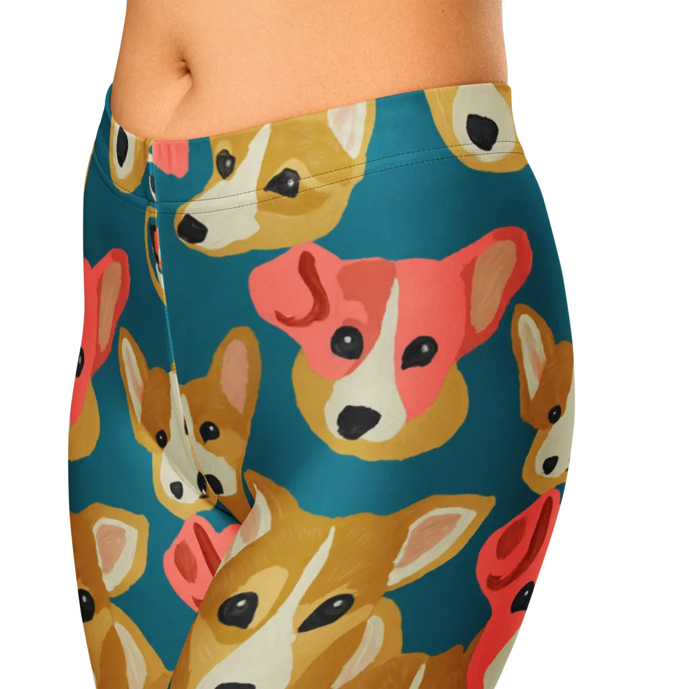 Coral Canines on Capri Leggings — Zoomed-in