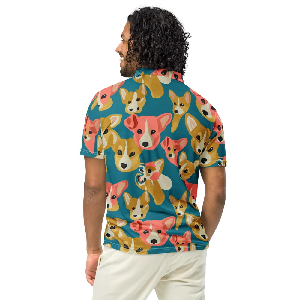 Coral Canines on Men's Slim Fit Polo Shirt — Back