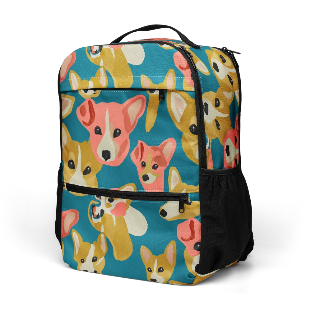 Coral Canines on Utility Backpack — Left Front