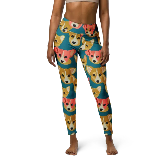 Coral Canines on a Yoga Leggings