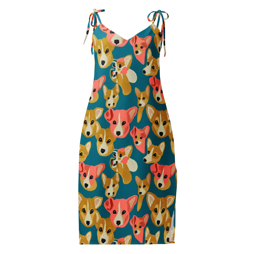Coral Canines on Slip Dress — Front