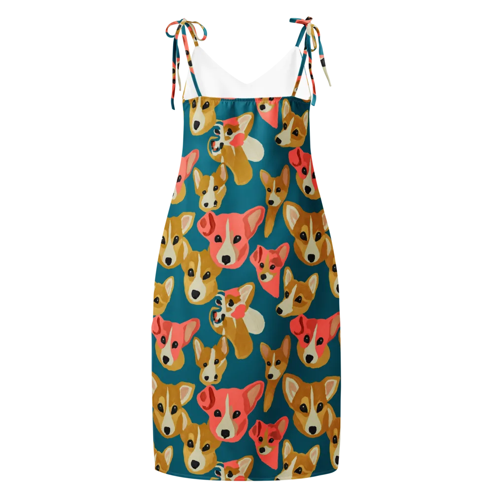 Coral Canines on Slip Dress — Back