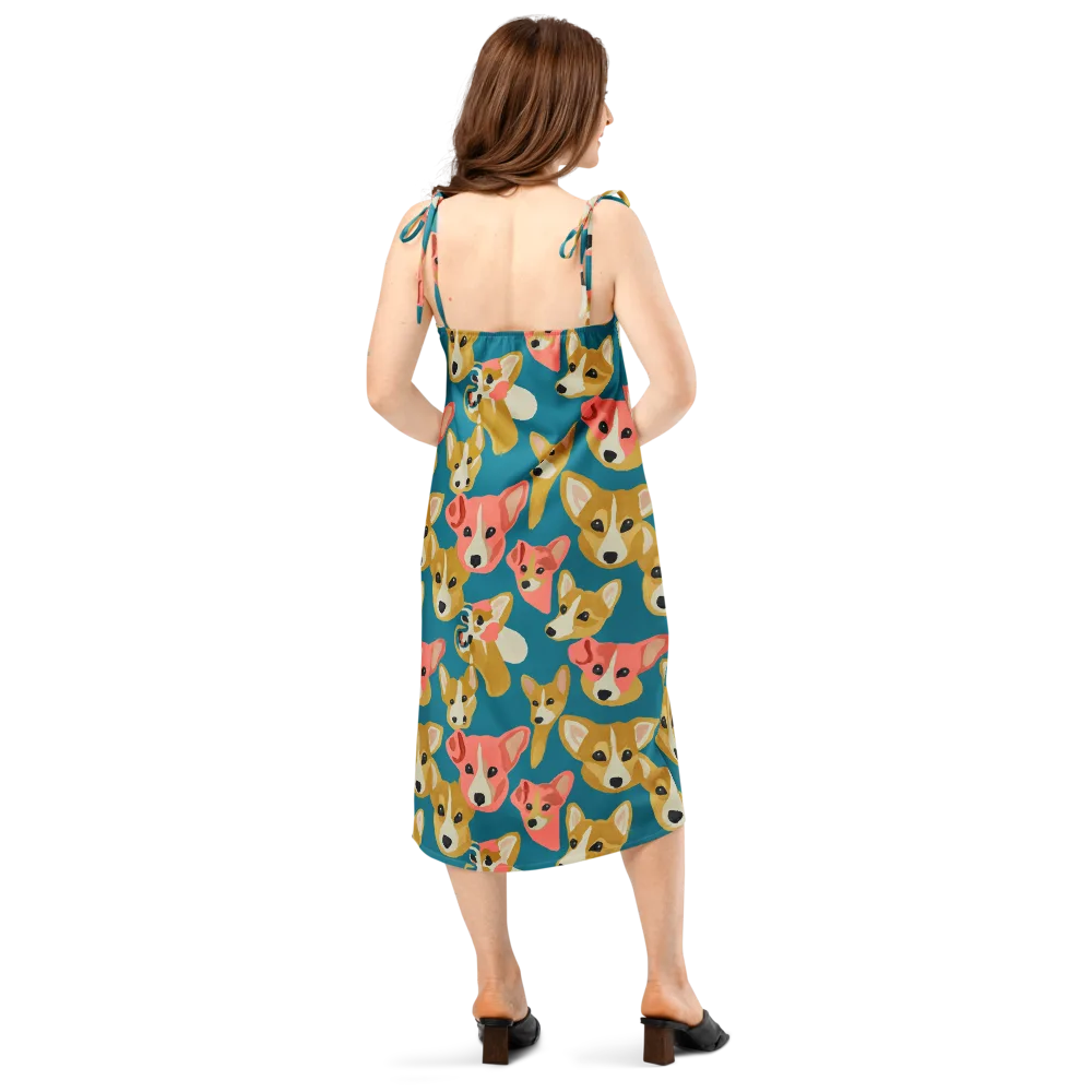 Coral Canines on Slip Dress — Back