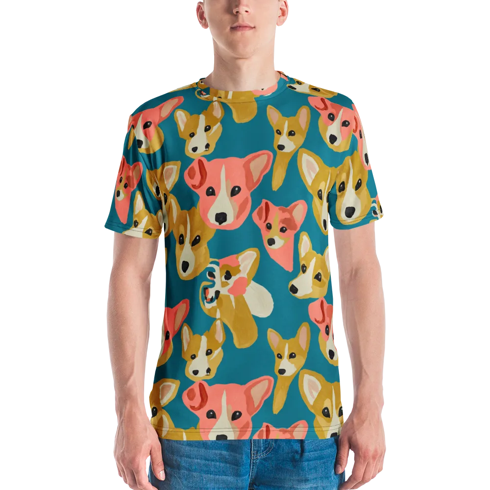Coral Canines on Men's Crew Neck T-Shirt — Front