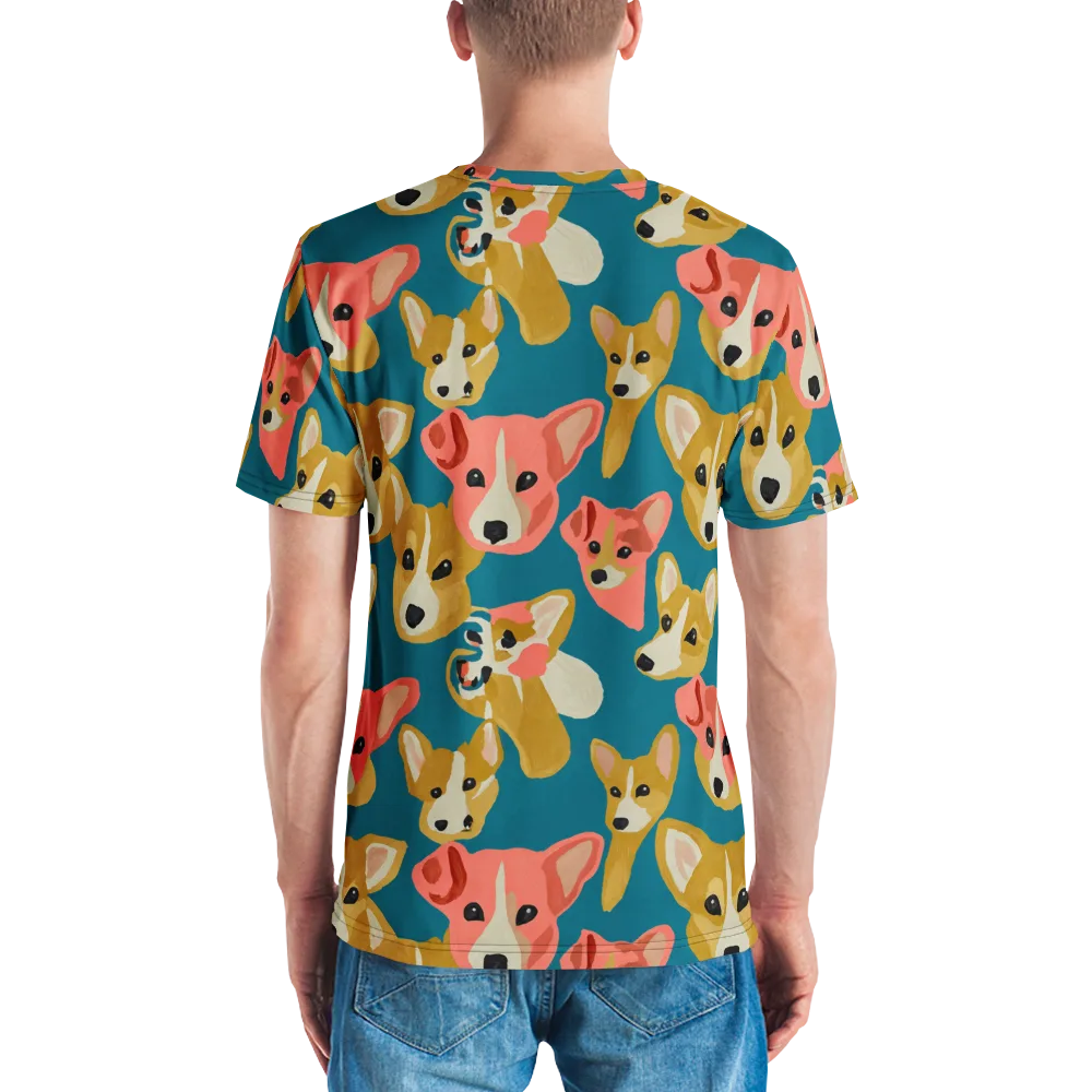 Coral Canines on Men's Crew Neck T-Shirt — Back