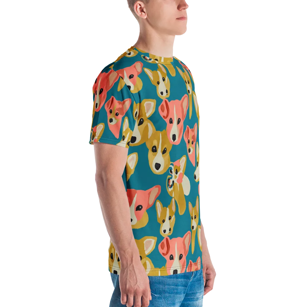 Coral Canines on Men's Crew Neck T-Shirt — Right