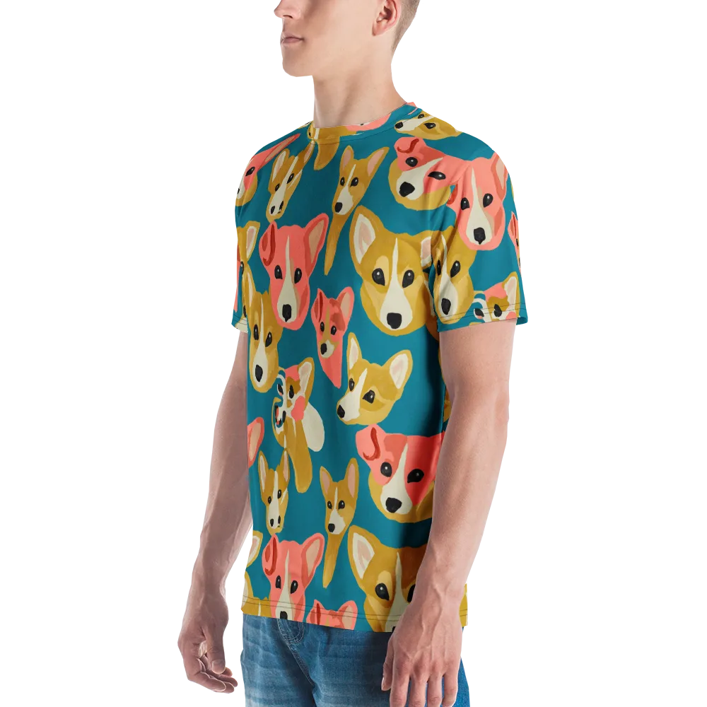 Coral Canines on Men's Crew Neck T-Shirt — Left