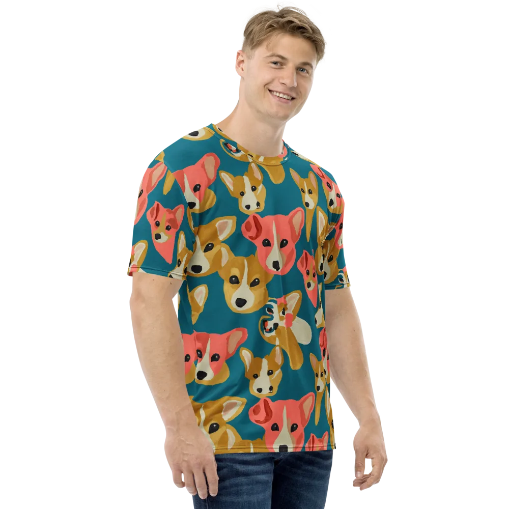 Coral Canines on Men's Crew Neck T-Shirt — Right