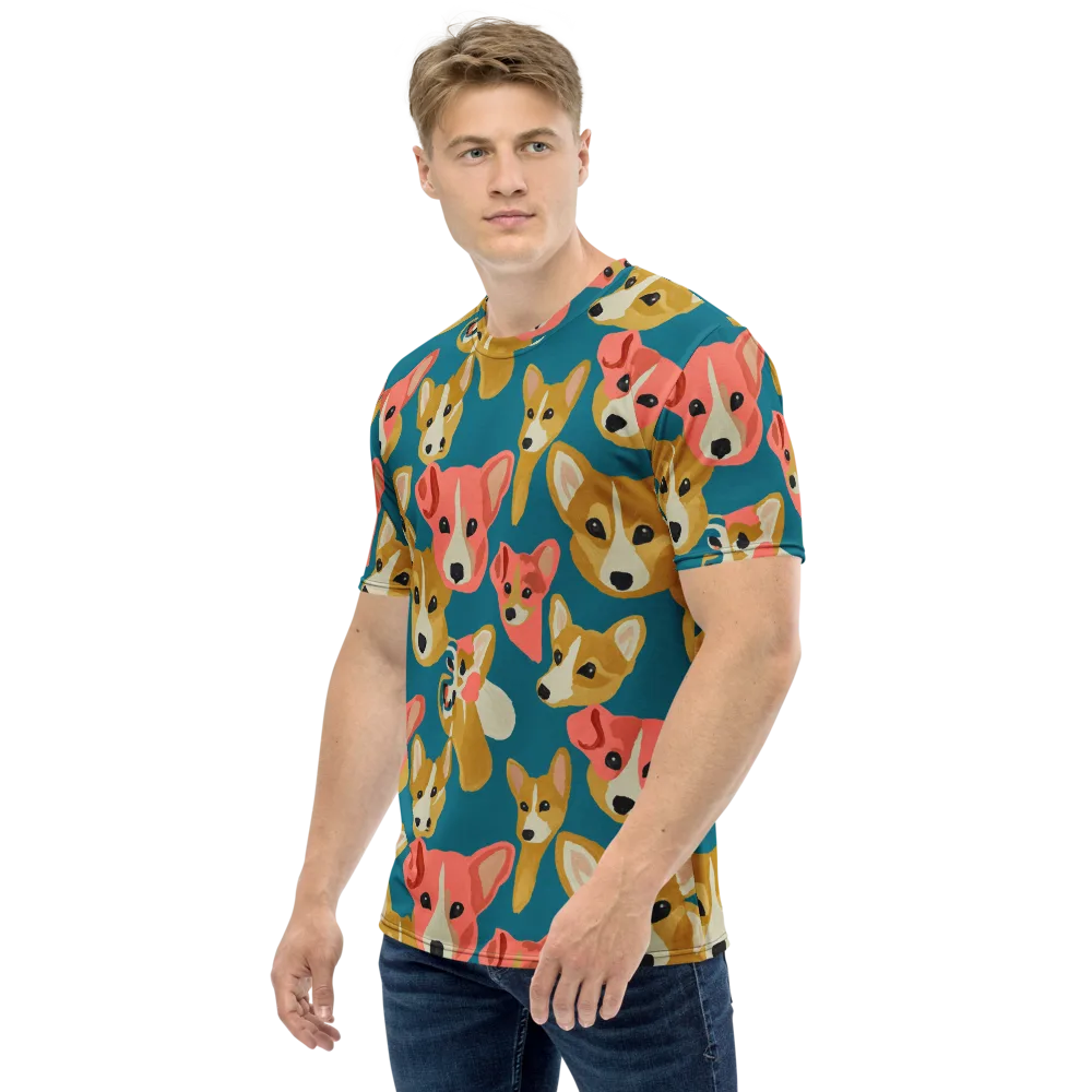 Coral Canines on Men's Crew Neck T-Shirt — Left