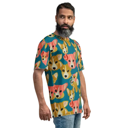 Coral Canines on a Men's Crew Neck T-Shirt
