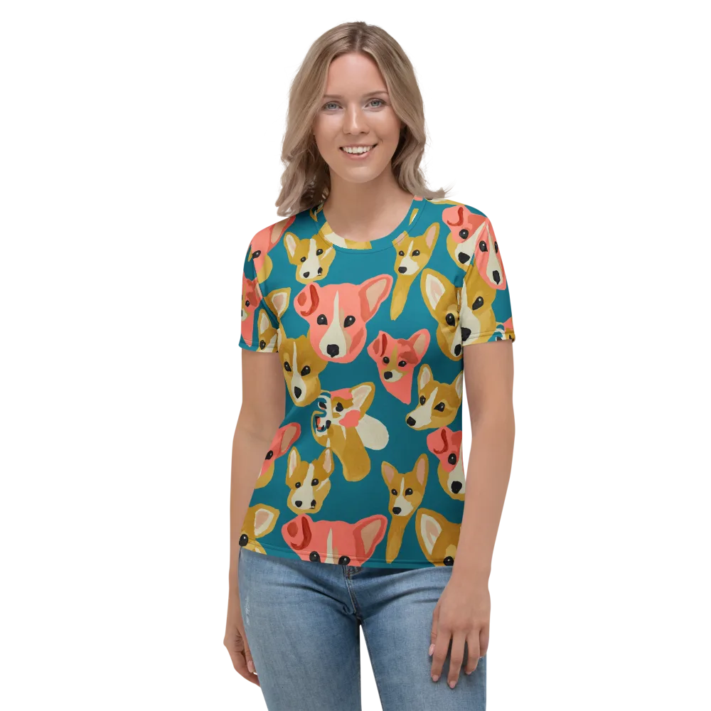 Coral Canines on Women's Crew Neck T-Shirt — Front