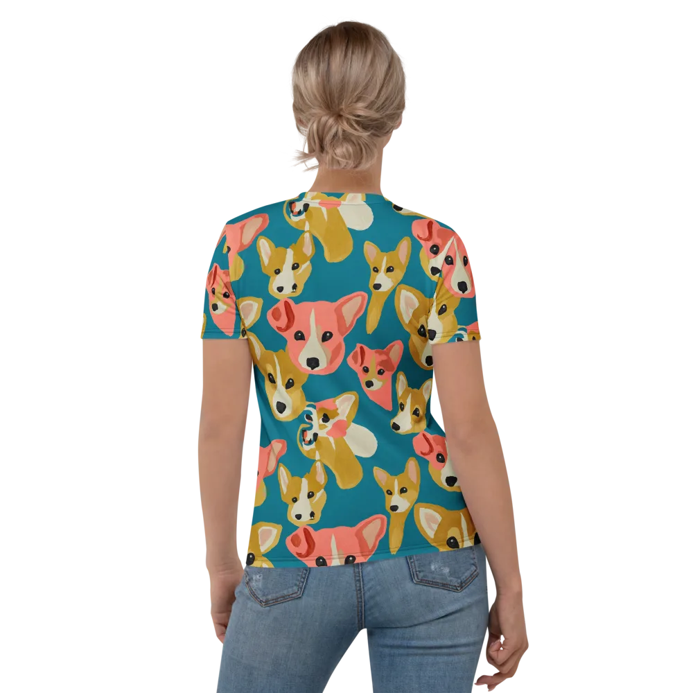 Coral Canines on Women's Crew Neck T-Shirt — Back