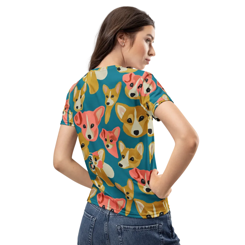 Coral Canines on Women's Crew Neck T-Shirt — Back