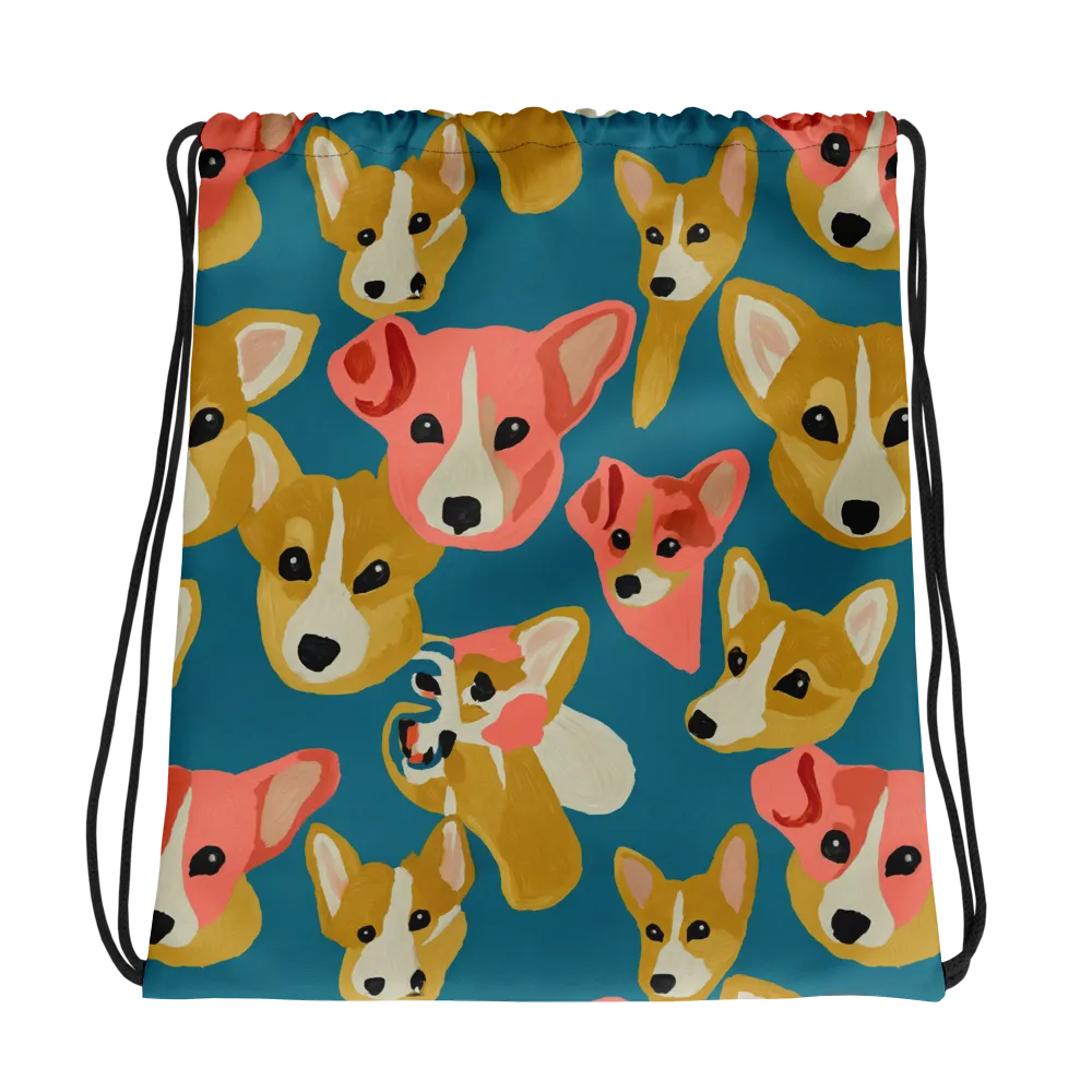Coral Canines on Drawstring Bag — Photo