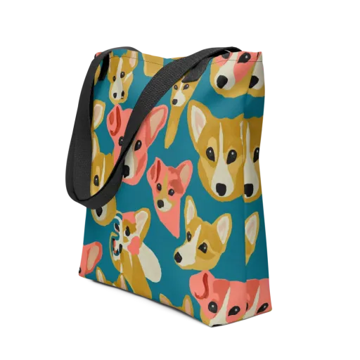 Coral Canines on a Tote Bag