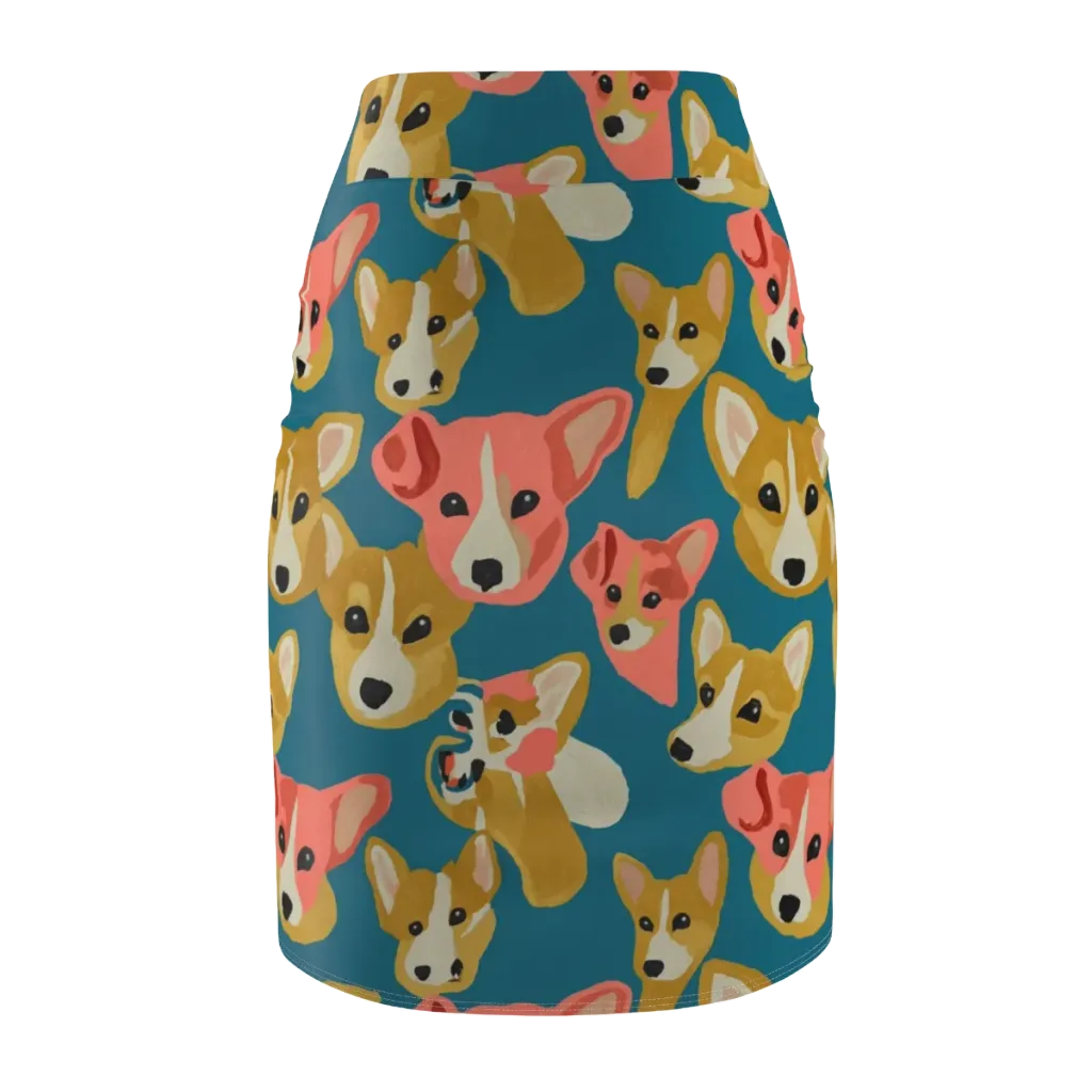 Coral Canines on Pencil Skirt — Back