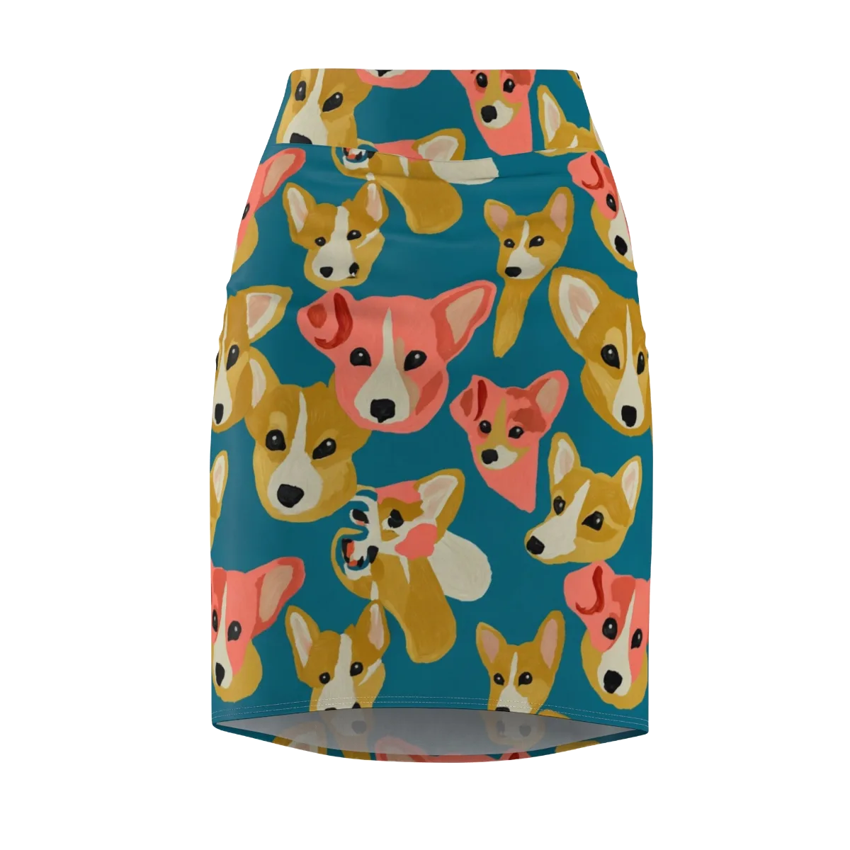 Coral Canines on Pencil Skirt — Front