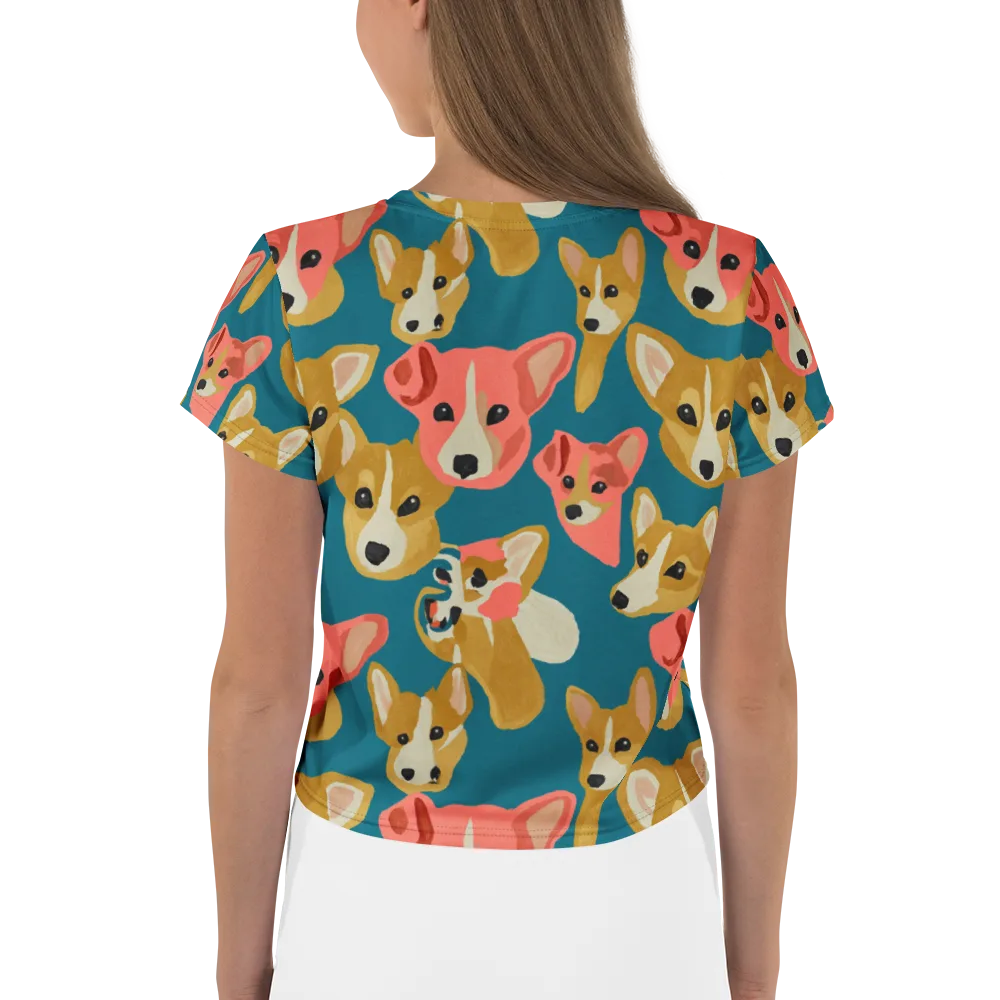 Coral Canines on Crop Tee — Back