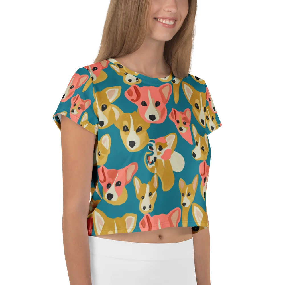 Coral Canines on Crop Tee — Right