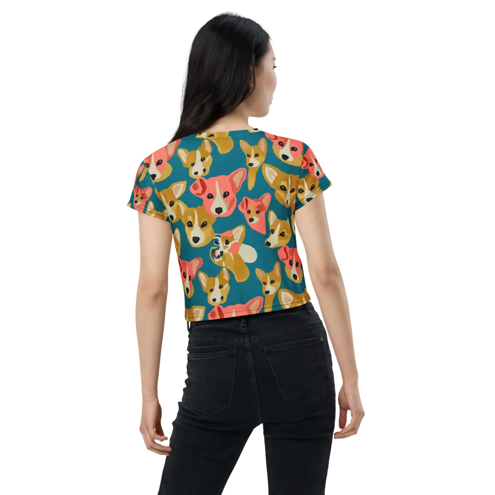 Coral Canines on Crop Tee — Back