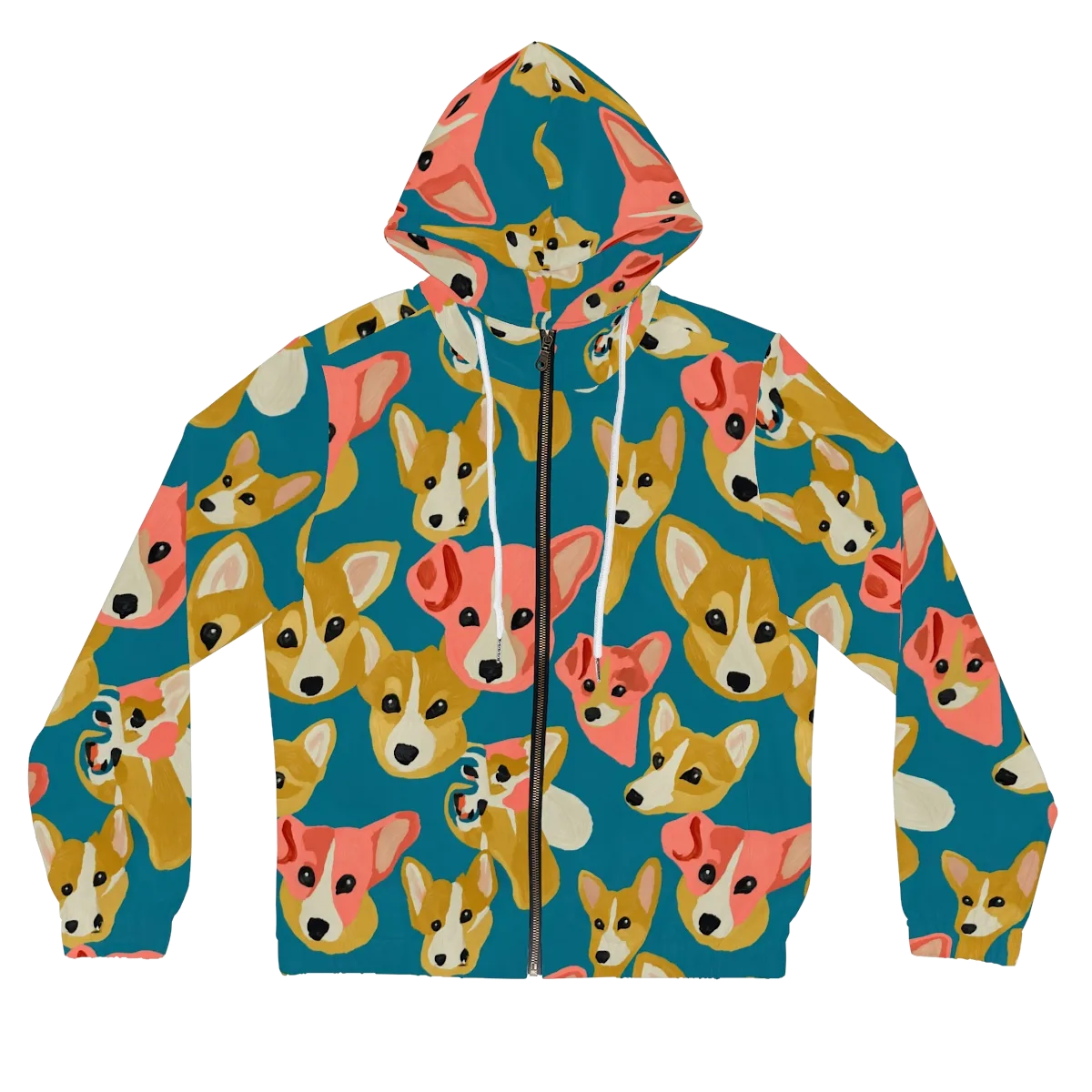 Coral Canines on Women's Full-Zip Hoodie — Front