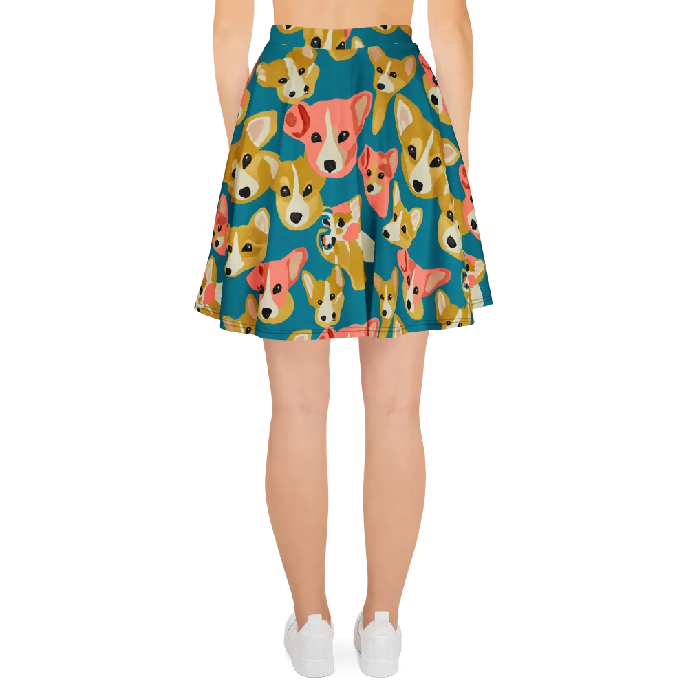 Coral Canines on Skater Skirt — Back