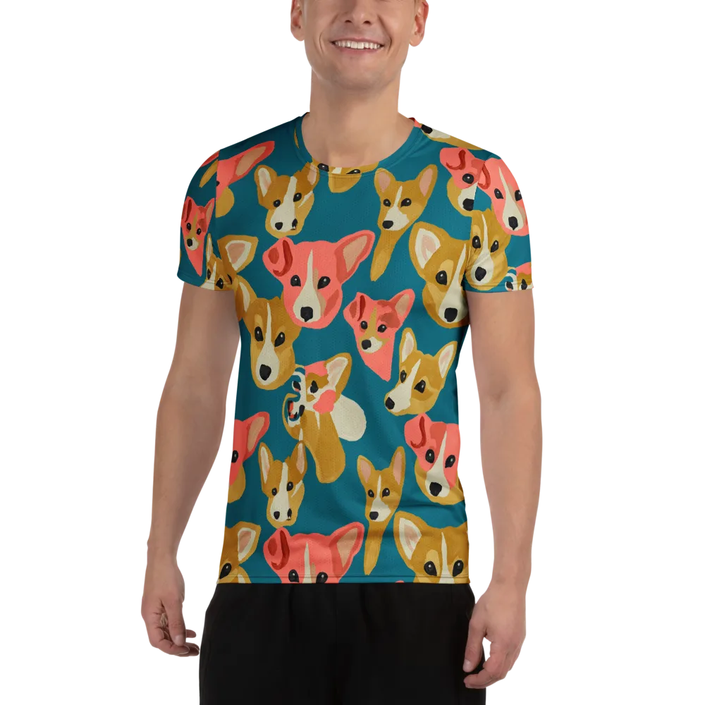 Coral Canines on Men's Athletic T-Shirt — Front