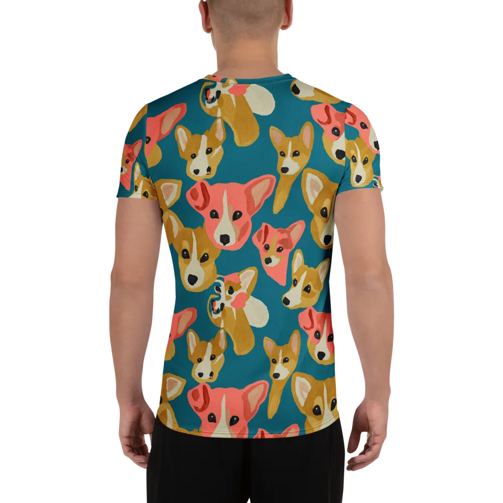 Coral Canines on Men's Athletic T-Shirt — Back