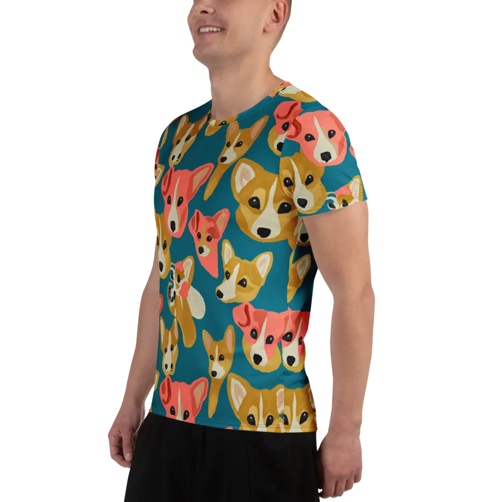 Coral Canines on Men's Athletic T-Shirt — Left