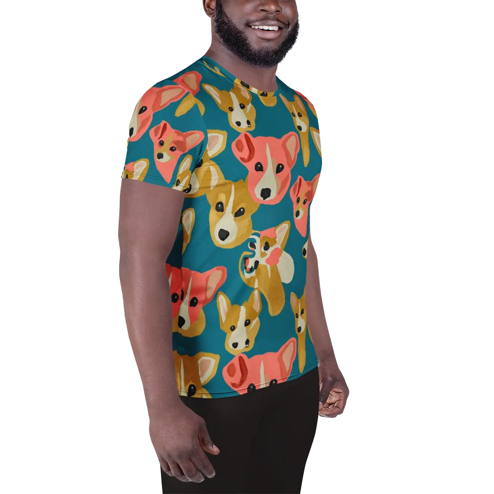 Coral Canines on Men's Athletic T-Shirt — Right