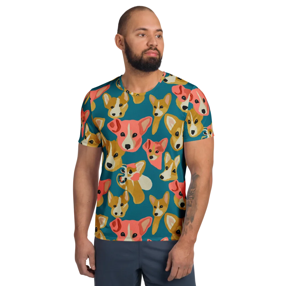 Coral Canines on Men's Athletic T-Shirt — Front