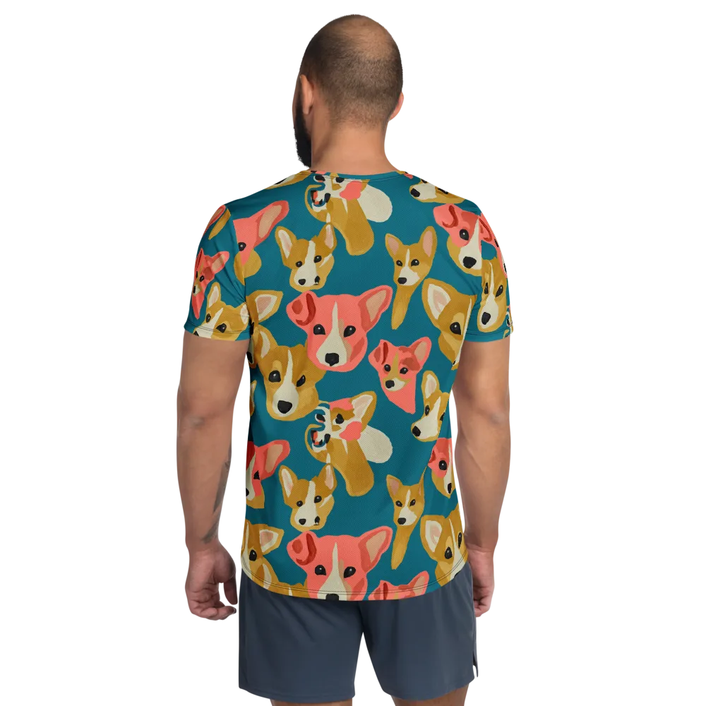 Coral Canines on Men's Athletic T-Shirt — Back
