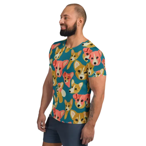 Coral Canines on a Men's Athletic T-Shirt