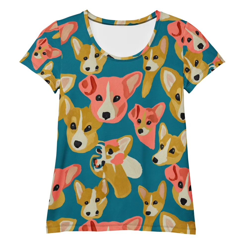Coral Canines on Women's Athletic T-Shirt — Front