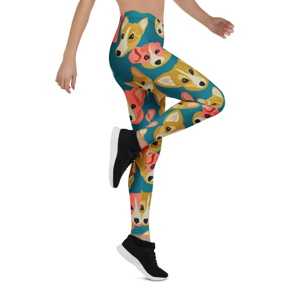 Coral Canines on Leggings — Right