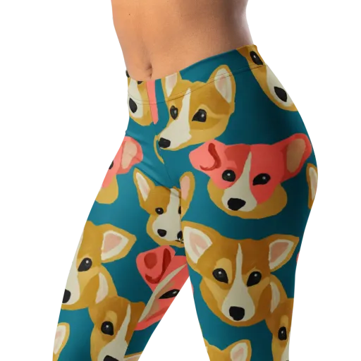 Coral Canines on a Leggings
