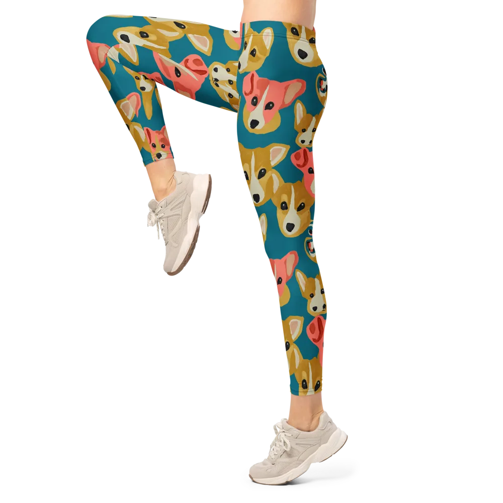 Coral Canines on Leggings — Left