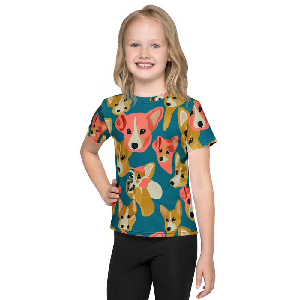 Coral Canines on Kids Crew Neck T-Shirt — Front
