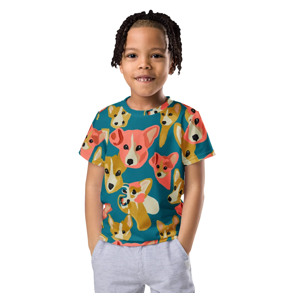 Coral Canines on Kids Crew Neck T-Shirt — Front
