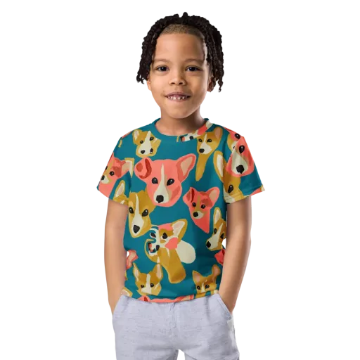 Coral Canines on a Kids Crew Neck T-Shirt