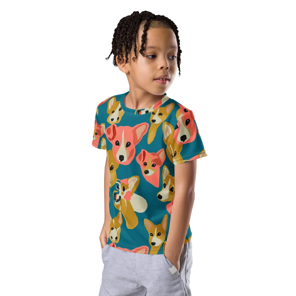 Coral Canines on Kids Crew Neck T-Shirt — Left Front