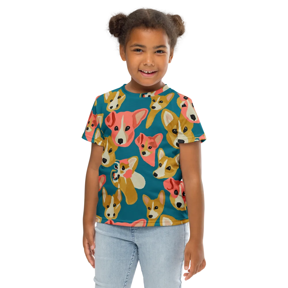 Coral Canines on Kids Crew Neck T-Shirt — Front