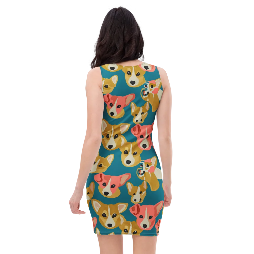 Coral Canines on Bodycon Dress — Back