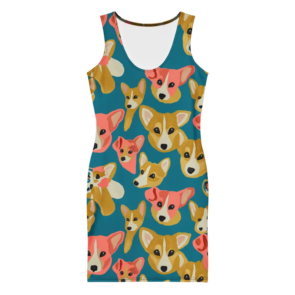 Coral Canines on Bodycon Dress — Front
