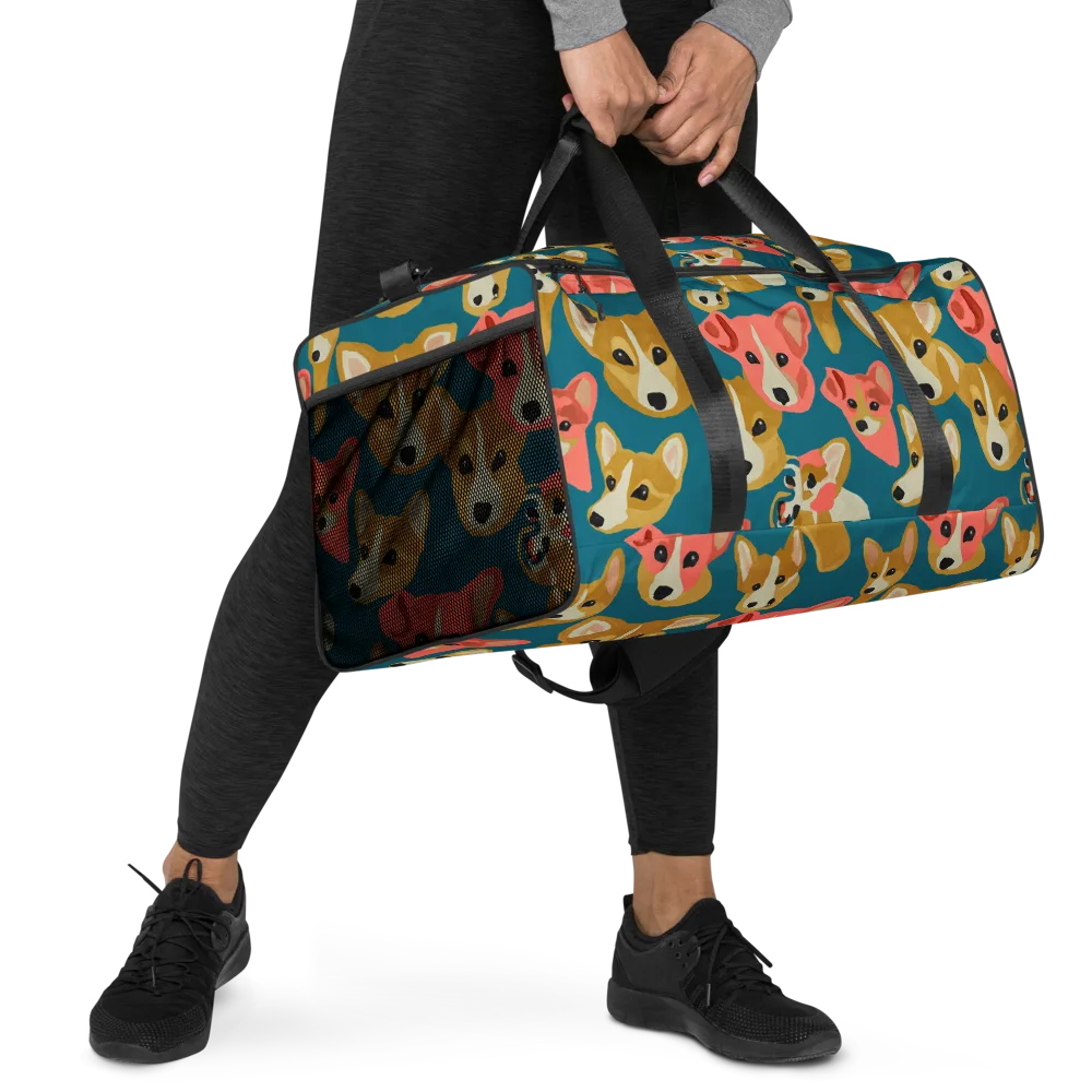 Coral Canines on Duffle Bag — Right Front