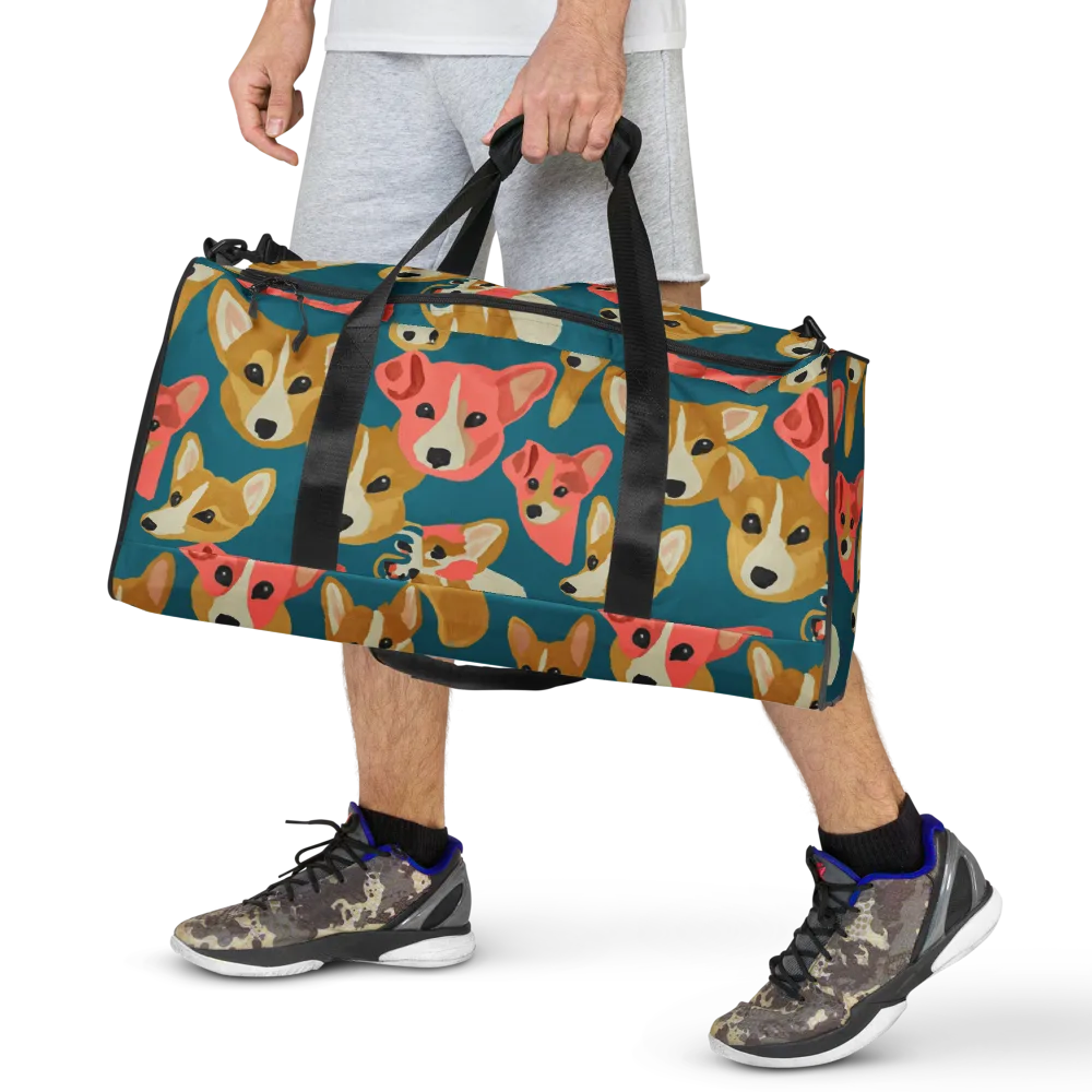 Coral Canines on Duffle Bag — Front