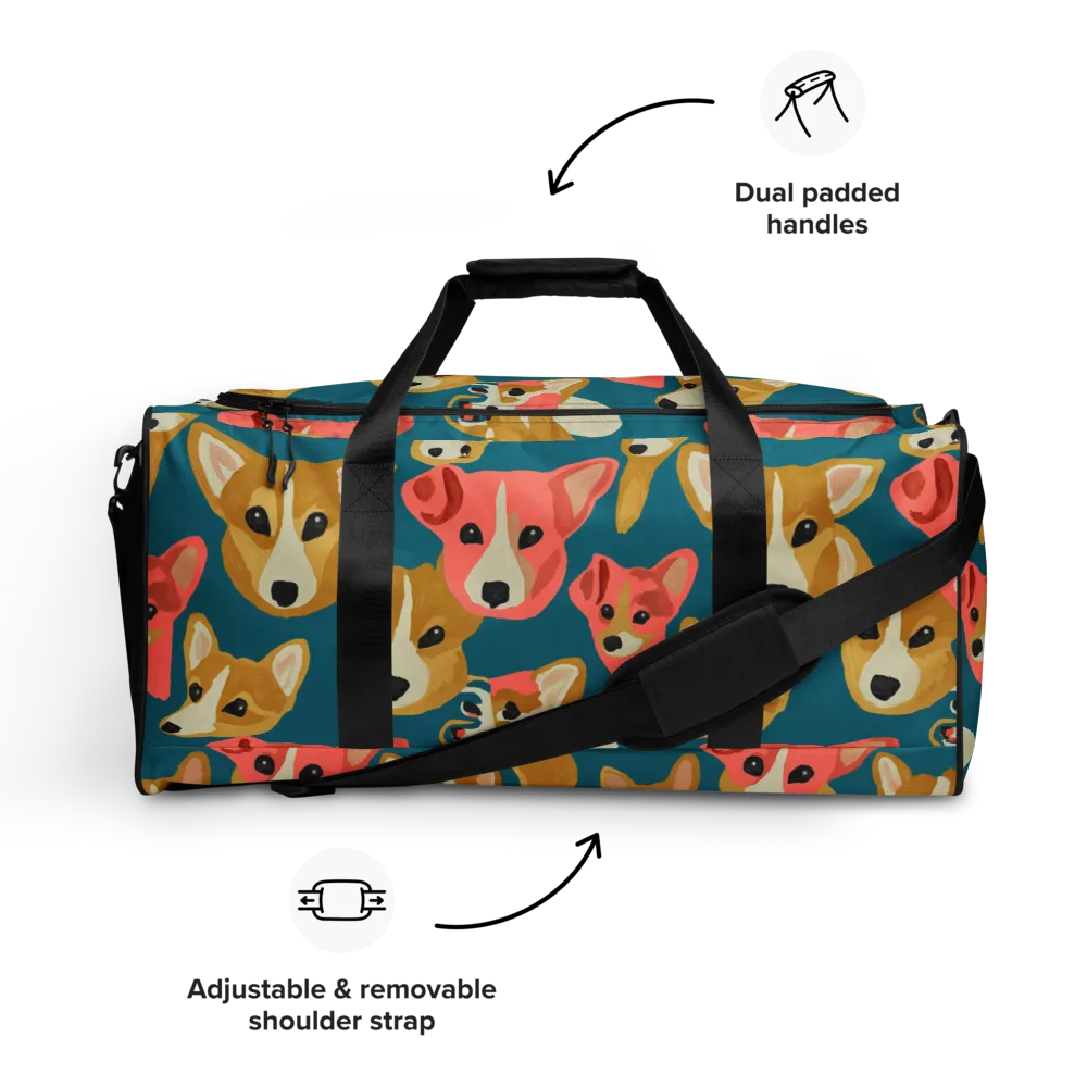 Coral Canines on Duffle Bag — Front