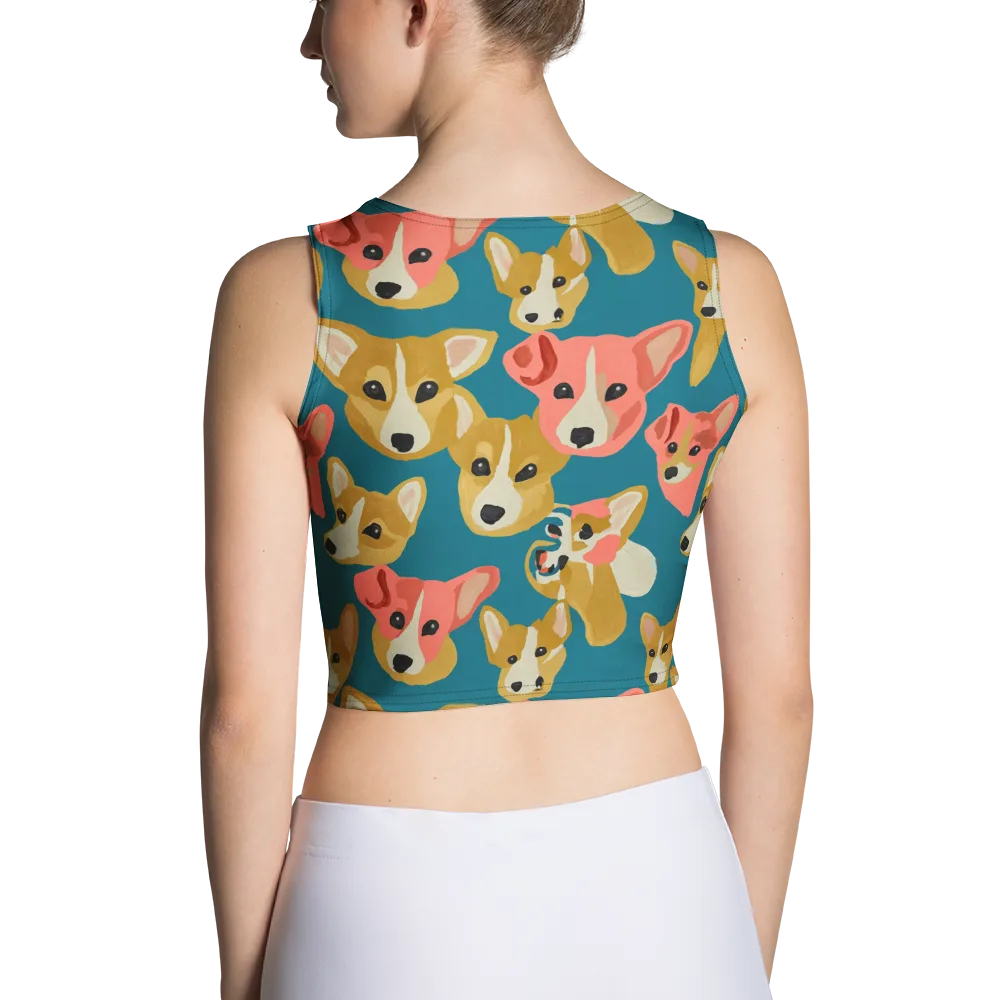 Coral Canines on Crop Top — Back