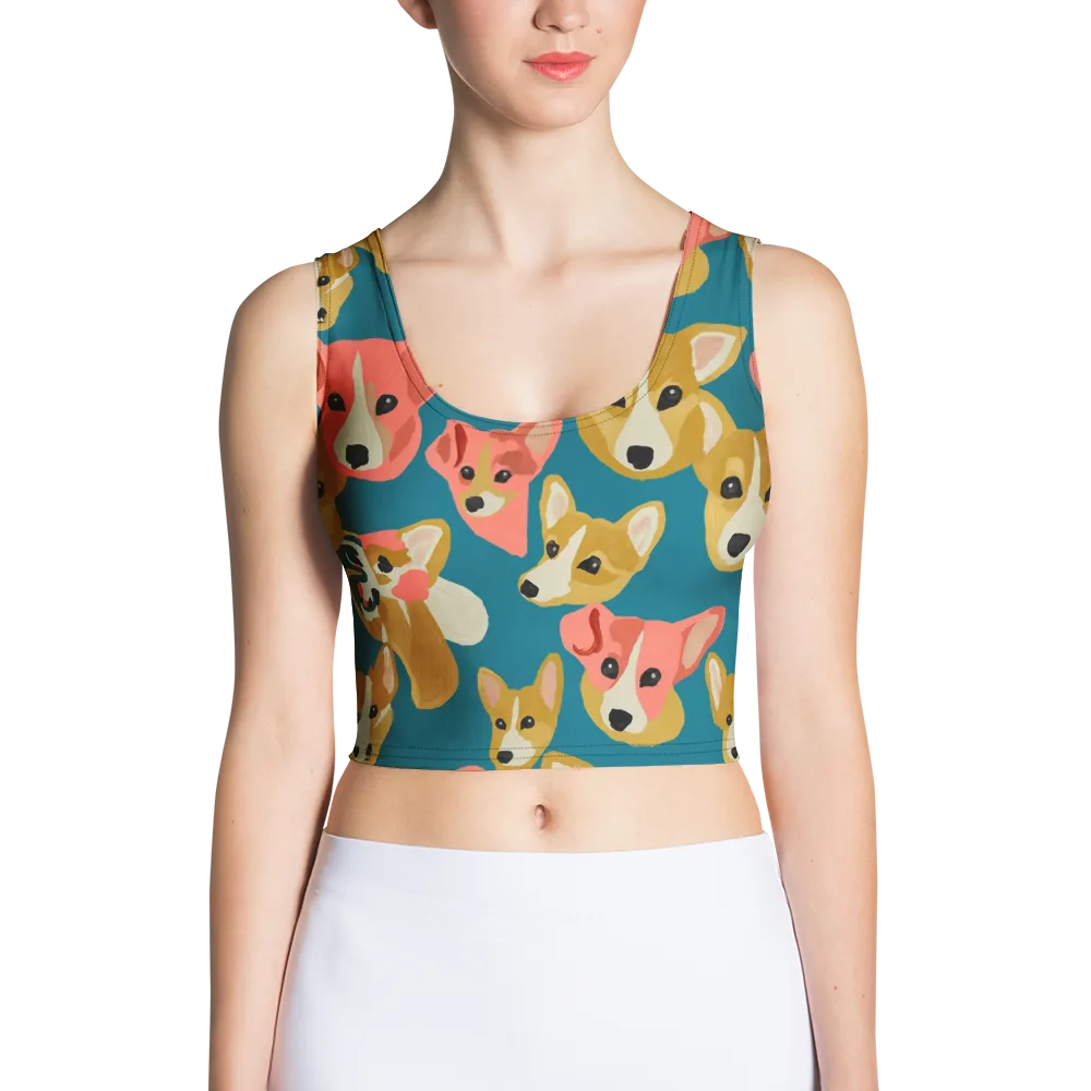 Coral Canines on Crop Top — Front