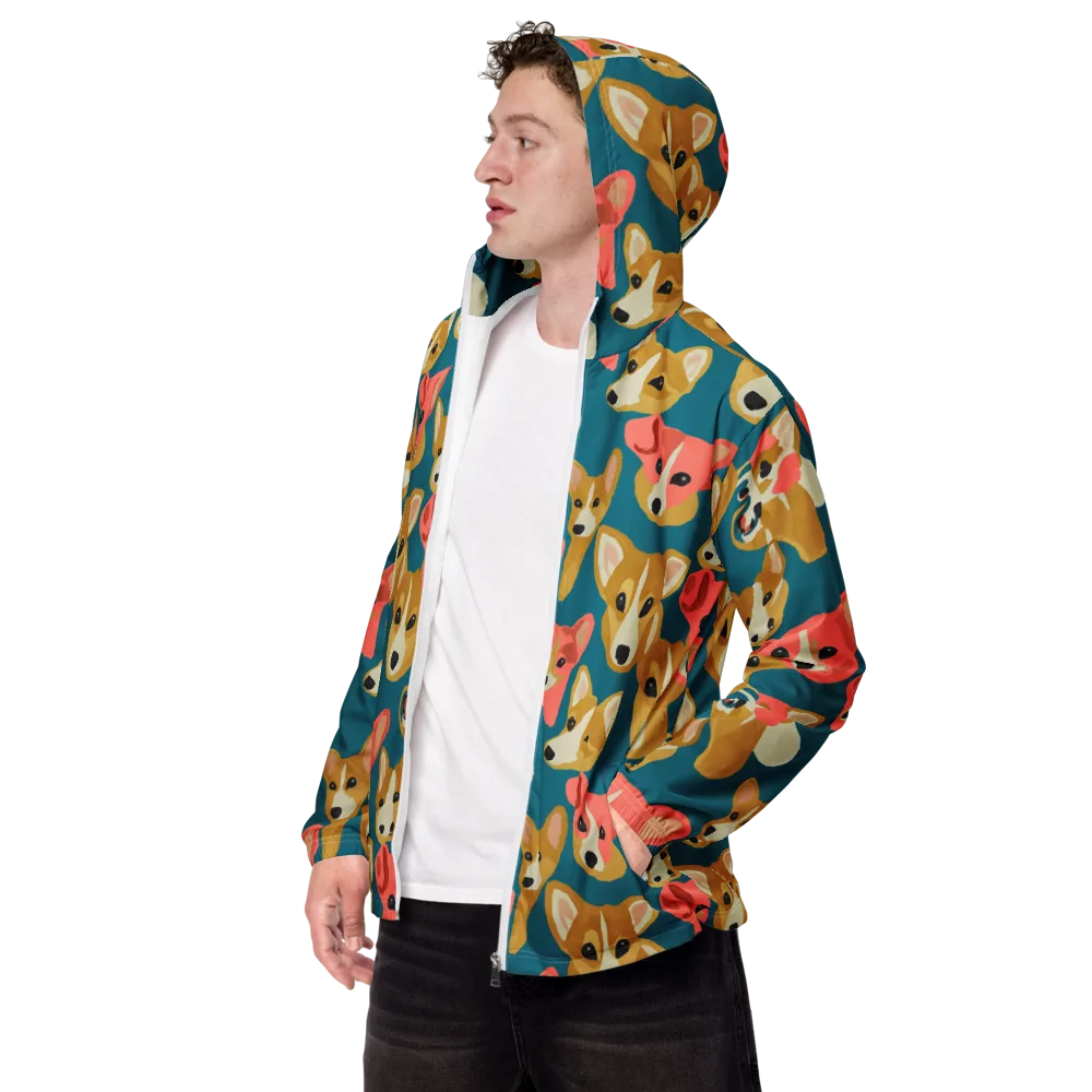 Coral Canines on Men's Windbreaker — Left Front